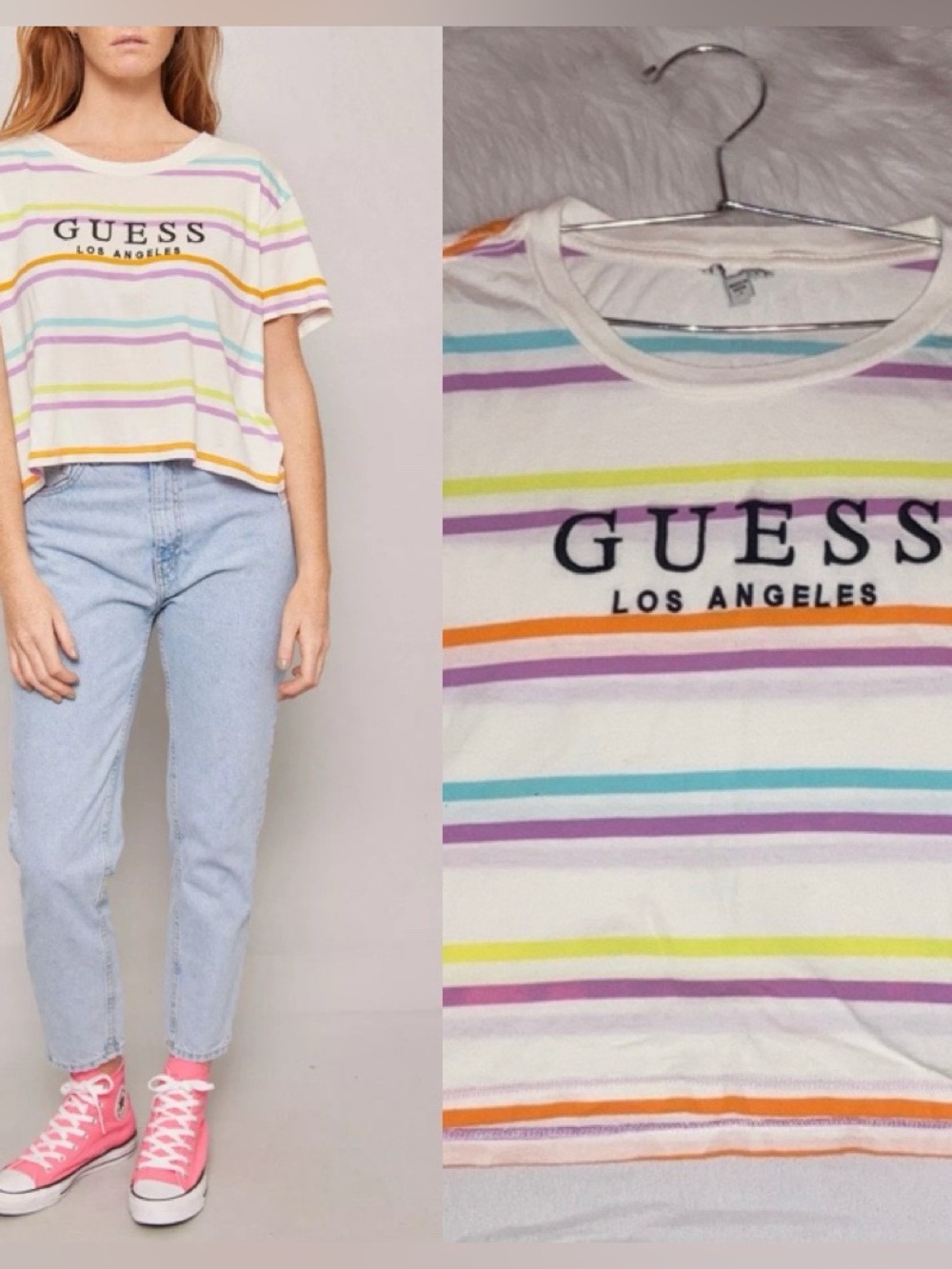 Guess Striped Crop Top